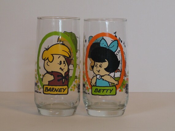 Vintage Cartoon Glass Jelly Jars