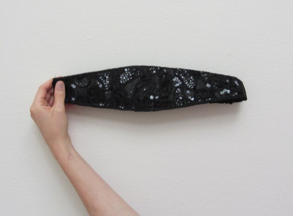 black sequin sash belt