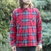Classic Red Plaid Cotton Flannel - M