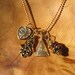Buddha Blessing Necklace - Gold Tone Buddha Pendant with Hamsa, Heart Blessing and Topaz Crystal Dangle, Zen, Buddhism, Yoga Jewelry,Namaste