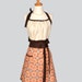 Cute Kitsch Reto Apron . Full Kitchen Womens Apron Handmade in Geometric Floral in Fall Autumn Thanksgiving olors