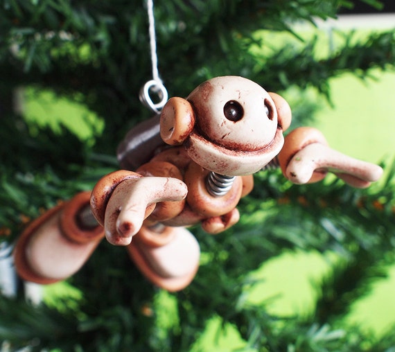 Tan Ted ROBOT CHRISTMAS ORNAMENT by RobotsAreAwesome