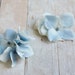 Blue floral clips, wedding bobby pins, powder blue hydrangea clip set, hair accessories