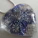 Snow...We Know It's Coming-Royal Blue Hydrangea, Snowflakes, Sparkling Color Change Hologram Glitter Pressed Flower Glass Heart Pendant
