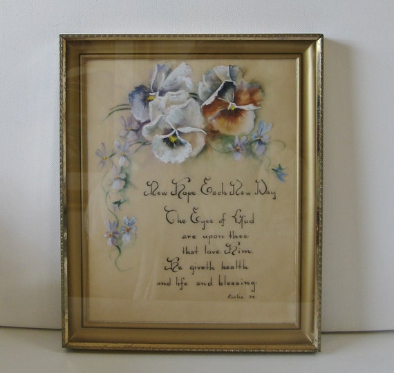 Vintage Framed Religious Bible Verse by maggiemaevintage on Etsy