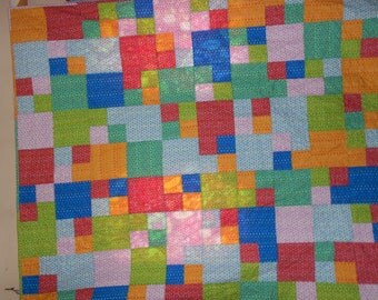 Twin size Quilt Bright Squares 12
