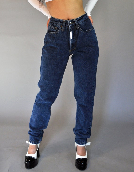 80s vintage high waisted jeans / Dark Wash Z CAVARICCI denim