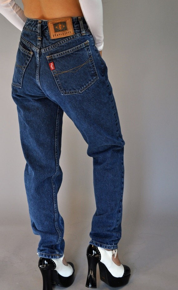 80s vintage high waisted jeans / Dark Wash Z CAVARICCI denim