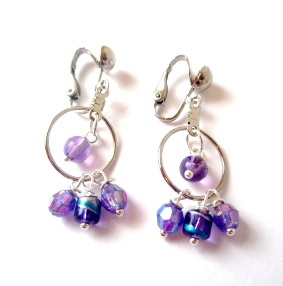 small purple hoop earrings