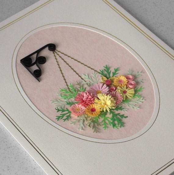 Beautiful 11 Flower Quilling Card