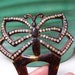 Reserved for Sharon Schwartz Hair Comb Edwardian Butterfly Faux Tortise shell Celluloid Rhinestones