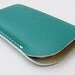N E W Arrival -- iPhone 5 Case. Made of Turquoise Leather. Off-White Leather Lining. UNIQUE Handmade case