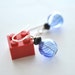 Coblat Blue Swirl Hollow Glass Earrings