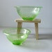 Depression glass bowl set green