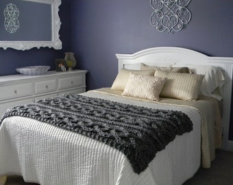 Big Chunky Cable Knit Blanket - Made to order - Ships out in 10 days