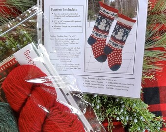 Knitted Snowman Christmas Stocking KIT with pattern by Annie's Woolens