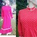 70s Vintage Granny Style Red and White Maxi Dress with Lace Trim Size 8-10 70s Dress Vintage Dress Vintage Maxi