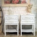 RESERVE TAYLOR Painted Cottage Shabby White Pair of French Night Tables NT483