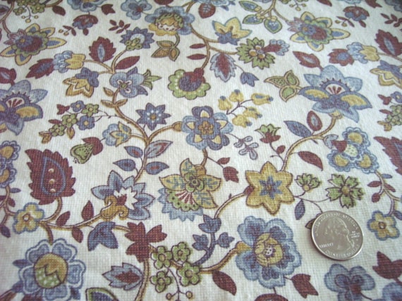 Vintage Waverly Fabric In 70s Era Colors 45 X 47