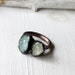 Copper Aquamarine Ring March Birthstone Pale Green Blue Artisan Handmade
