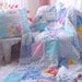 GORGEOUS WARM SNUGGLY Vintage Chenille Patchwork Throw Quilt And Pillow Set