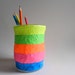 Color Block Neon Pencil Holder Bright Office Decor