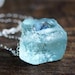 Aquamarine Quartz Necklace in Sterling Silver