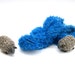 blue wool boucle Yarn hand dyed 100 % wool - perfect for doll hair and knitting. 50 gramms