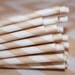 50 IVORY CREAM Striped Paper Straws with Printable Paper Flags - Wedding - Dinner Parties - Birthday - Made In USA