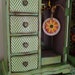 Farmhouse French Armoire, Jewelry Box, Handpainted in Chevron Green