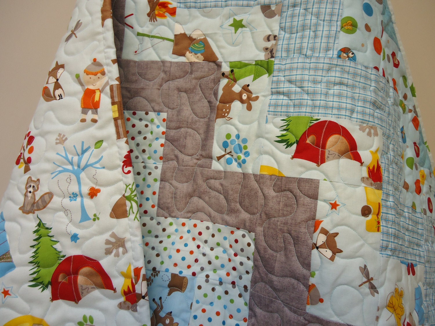 Baby Boy Bedding QuiltChevron Baby Quilt Toddler Boy Fox