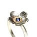 Silver Gold Blue Sapphire Flower Ring - Vergissmeinnicht