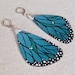 Large Blue Butterfly Wings Earrings