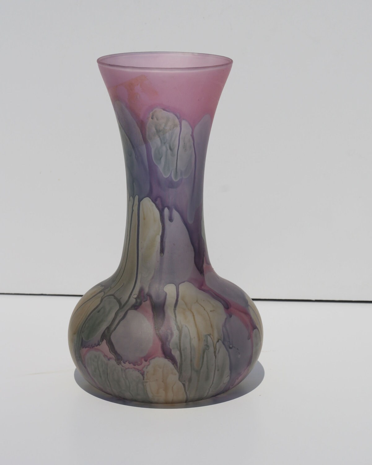 Vintage 8 Rueven Glass Satin Vase By Nouveau Art Glass