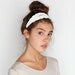 Feather Leather Headband in White