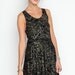 Hand Printed 'Baroque' Twirling Dress in Gold on Black