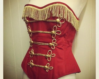 Steel boned circus ring master corset steam punk burlesque