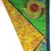 Wildflower Quilt - Colorful Blue Gold and Red Quilted Abstract Wildflower Wallhanging 36"x45"  Machine Quilted