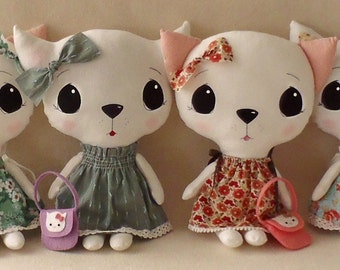 Cloth Kittens pdf Pattern - Instant Download