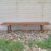 vintage mid century modern furniture slat bench coffee table solid wood retro home decor brown tapered legs
