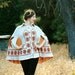 Vintage Poncho... 70s Folk Capelet... Dutch Design... WINDMILLS (one size)