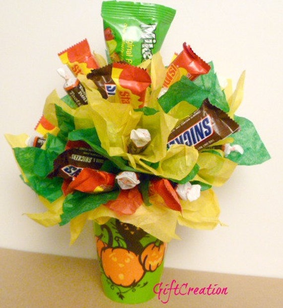 Items Similar To Fall Candy Arrangement Bouquet Halloween Sweet 