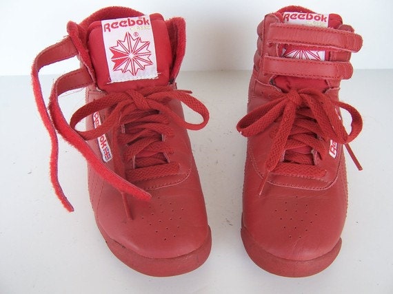 Red 80's Reebok High Tops by JojeeApparel on Etsy