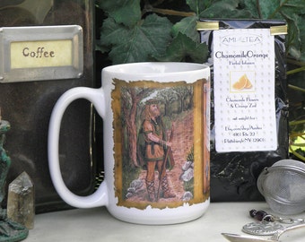 Oak King and Holly King 15 oz coffee mug