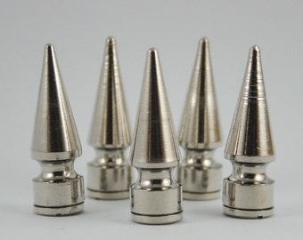 5 pcs.Silver Tone Cone Spikes Screwback Studs Leathercraft Decorations Findings. M6