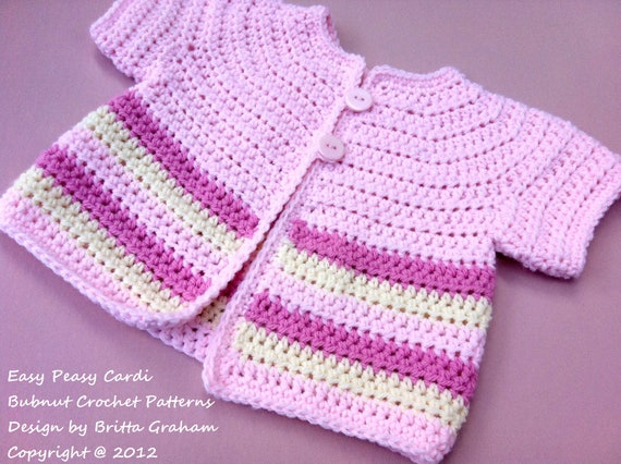 Easy Peasy Baby Sweater Cardigan Crochet by bubnutPatterns