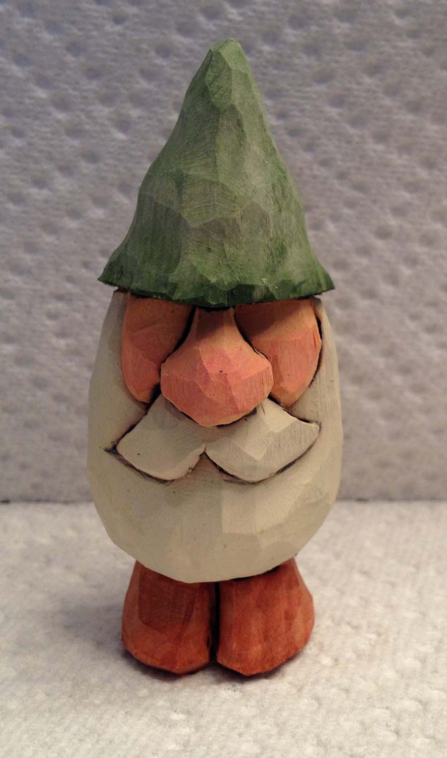 Hand Carved Handmade Miniature Gnome Wood Carving