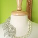 DIANA - Double Strand Ivory Pearl with Crystal Brooch Necklace