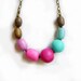 Polymer Clay Bubble Necklace in Magenta, Baked Bronze, Turquoise, Purple - Geo Deco - Autumn - Winter Sneak Peek Trend Preview