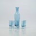 Reserved for Nils Vi n t a g e Danish Modern Blue Hand Blown Aseda Glass Liquor Decanter with 5 Shot Glasses Bo Borgstrom